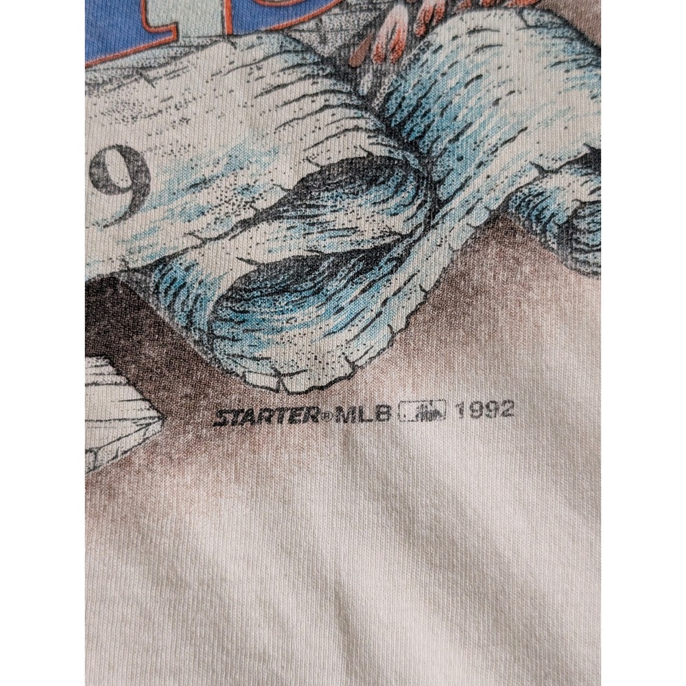 Vintage 1992 Starter New York Mets 1969 World Series T-Shirt Mens Medium Cream - Picture 3 of 4